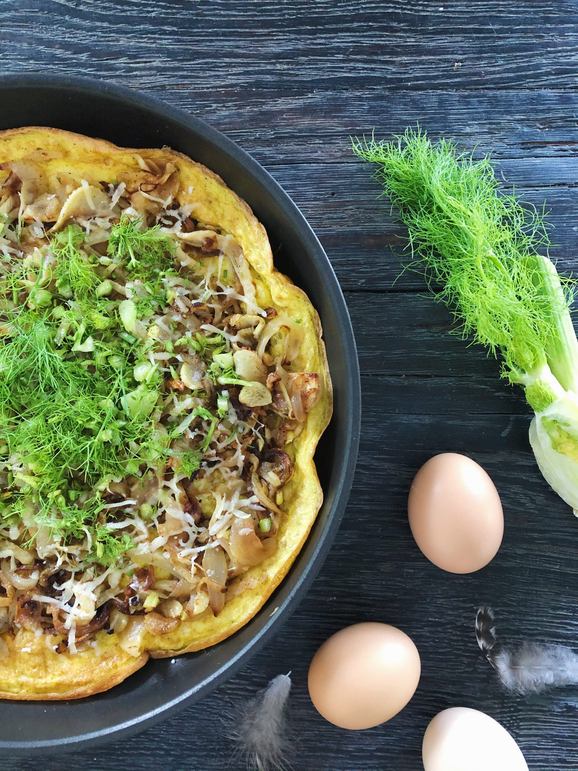 Italiensk inspireret omelet med fennikel