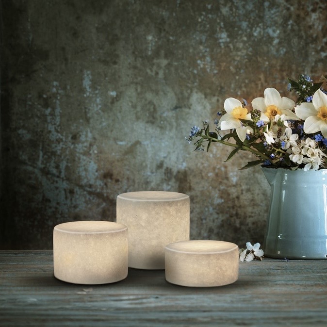 Hvide marmorlys – mat finish | White Silk Collection (3 størrelser)