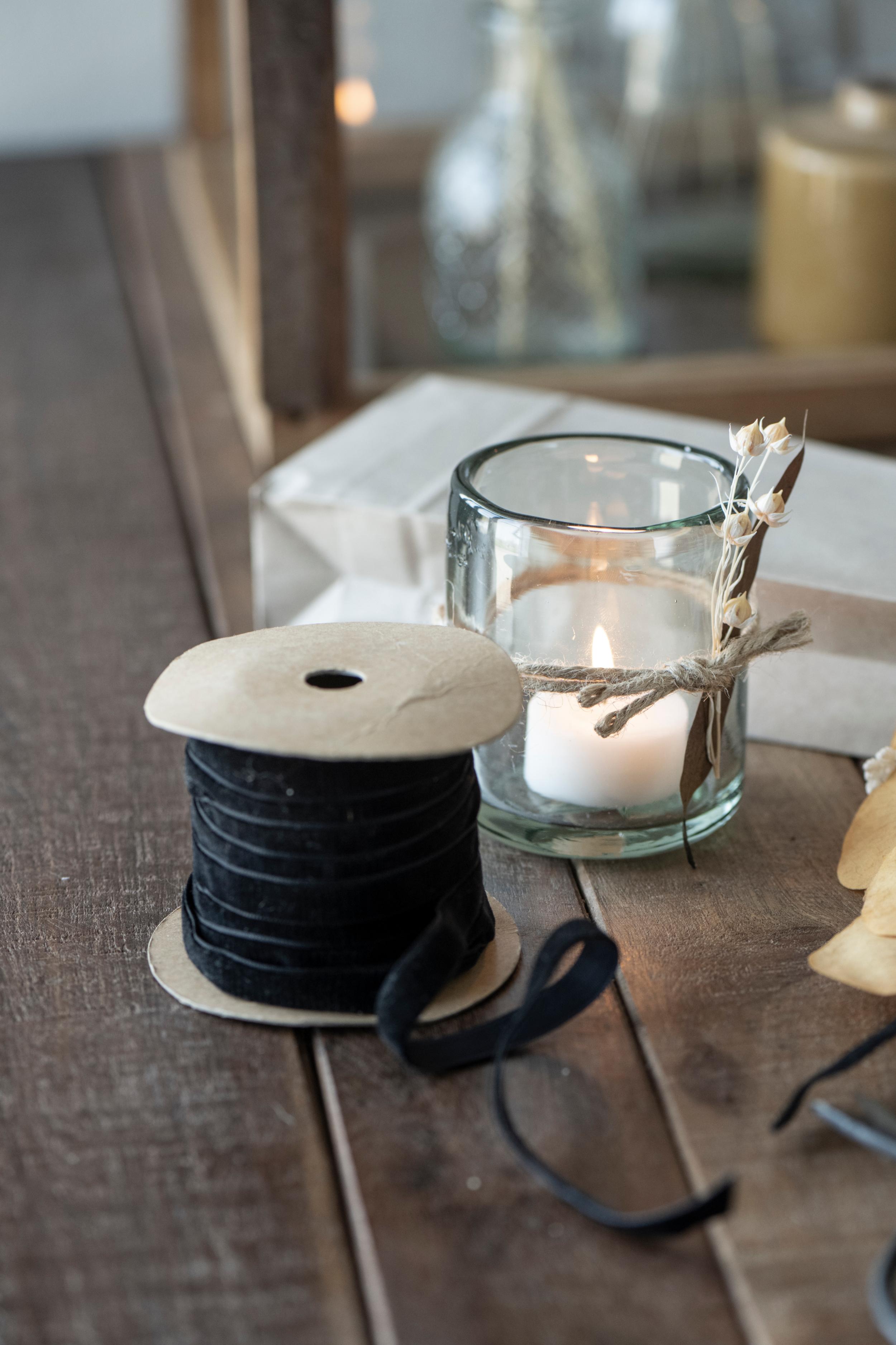 Lygte til fyrfadslys – mundblæst glas