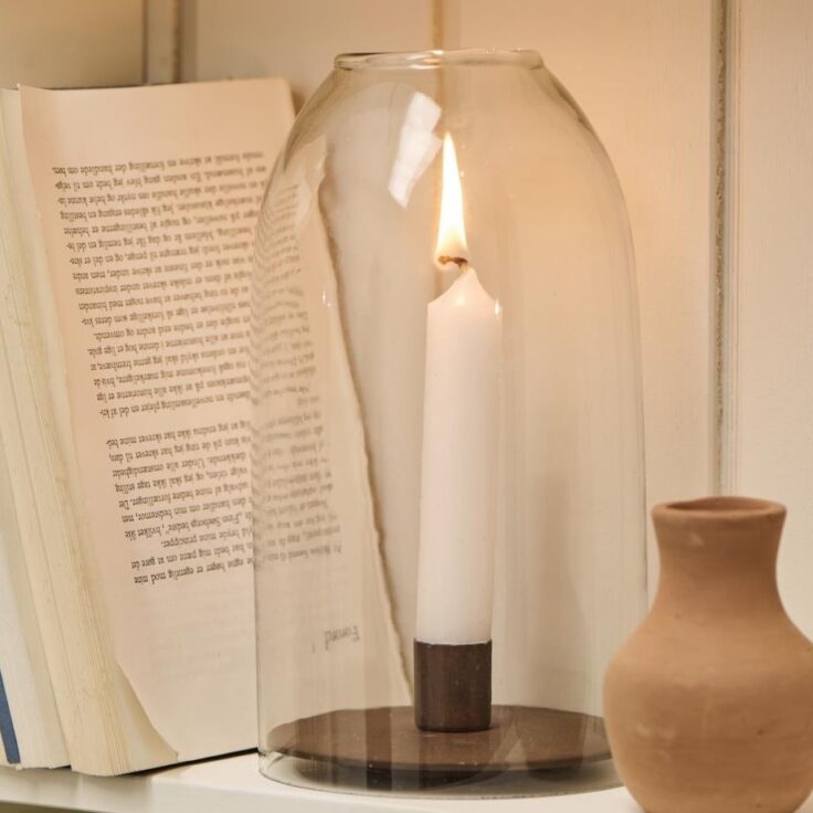 Glasklokke i mundblæst glas med hul